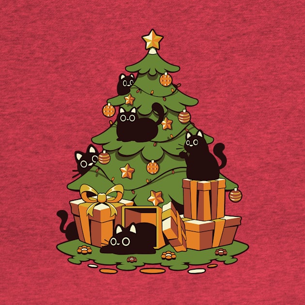 Black Cat Christmas Kittens by Tobe Fonseca by Tobe_Fonseca